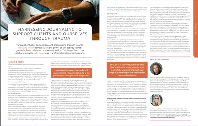 Association for Coaching Magazine January 2025 coaching perspectives article on complementary therapies